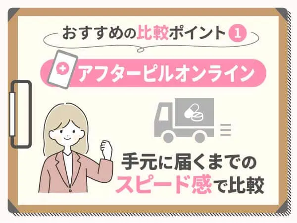 アフターピルオンラインは手元に届くまでのスピード感で比較がおすすめ