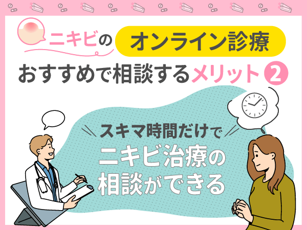 スキマ時間だけでニキビ治療の相談ができる