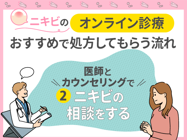 医師とカウンセリングでニキビの相談をする