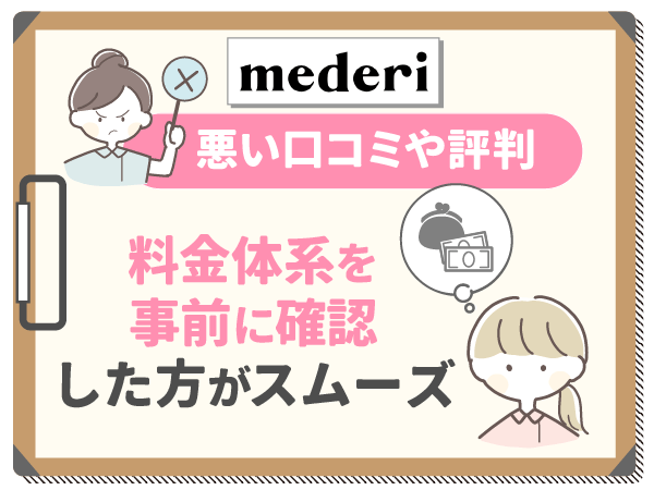 メデリピルの悪い口コミ：料金体系を事前に確認した方がスムーズ