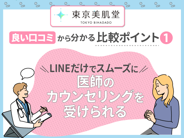 良い口コミ①：LINEだけでスムーズに医師のカウンセリングを受けられる